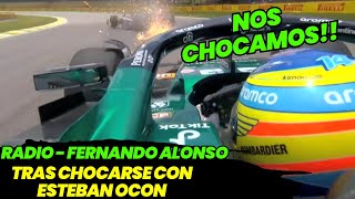 Radio  Fernando Alonso Tras Chocar con Esteban Ocon en la Qualy para la Carrera Sprint F1 radio [upl. by Starinsky]