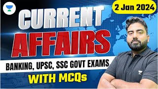 Daily Current Affairs MCQs Bank Exams  2nd Jan 2024  Abhijeet Mishra [upl. by Ettenowtna499]