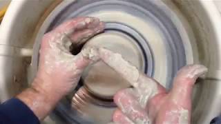 Centering Clay  a How to Pottery wheel Demo w safe hand motions [upl. by Ohaus450]