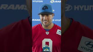 Matthew Stafford on being tied with Drew Brees in 4th quarter comebacks 👀 rams nfl shorts [upl. by Atteuqram420]