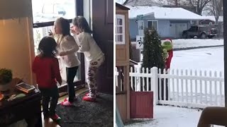 The Grinch surprises kids at their home [upl. by Yanahs]