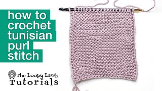 How to Crochet the Tunisian Purl Stitch Tutorial  Crochet That Looks Like Knittin [upl. by Nikki]