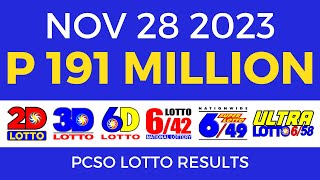 Lotto Result November 28 2023 9pm Complete Details [upl. by Gerta]