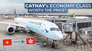 TRIPREPORT  Cathay Pacific ECONOMY  Ho Chi Minh City  Hong Kong  Airbus A350900 [upl. by Ahtiekahs]