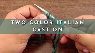 How to Knit the Two Color Italian Cast On  Knitting Stitch Pattern  English Style [upl. by Araed]