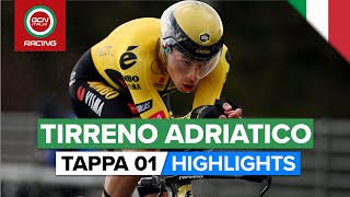 Tirreno Adriatico 2023 Tappa 1 Highlights [upl. by Leafar]