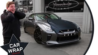 Behzingas Nissan GTR wrapped Stealth Satin Black [upl. by Ynomrah]