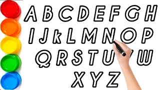 ABCDEFGHIJKLMNOPQRSTUVWXYZ  Easy Draw and Paint Alphabet A to z kids learning video AritriArts [upl. by Naveb]