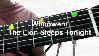 WimowehThe Lion Sleeps Tonight easy guitar melody lesson [upl. by Sidell269]