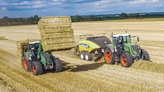 VOLLGAS beim Strohpressen  Fendt Traktoren m New Holland StrohPressen  Lohnunternehmen von Meer [upl. by Livvi]