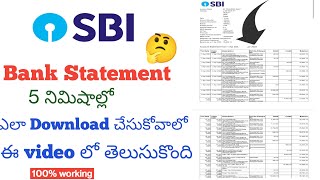 How to Download SBI Account statement in telugu 2023 [upl. by Essyla]