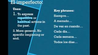 Preterito vs Imperfecto [upl. by Xuaeb]