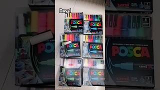 Day1 Unboxing PoscaPosco Marker pen 24Set and 12set posca markers shorts day 1v1youtubeshorts [upl. by Gertie392]