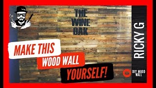 How to Make a Wooden Wall with Pallet Wood  DIY Accent Wall [upl. by Payson]