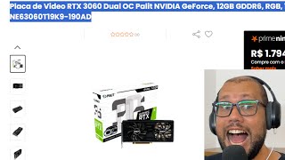 Placa de Video RTX 3060 Dual OC Palit NVIDIA GeForce 12GB GDDR6 RGB 192bit G Sync Ray Tracing [upl. by Anuat645]