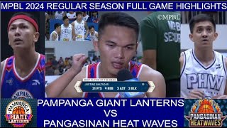 2024 MPBL REGULAR SEASON  Pangasinan vs Pampanga FULL GAME HIGHLIGHTS  July 04 2024 [upl. by Kaspar]