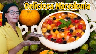 Como hacer Macedonia  Receta Postre de frutas  Facil y deliciosa [upl. by Ravel]