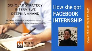 How MS CS grad from USC cracked Facebook internship  Scholar Strategy [upl. by Tedra]