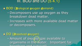 44 Water Pollution  Eutrophication DO and BOD [upl. by Eohce]