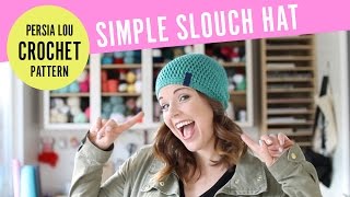 How to Crochet A Simple Slouchy Hat [upl. by Eleahcim]