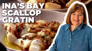 Ina Gartens Bay Scallop Gratin  Barefoot Contessa  Food Network [upl. by Auehsoj700]