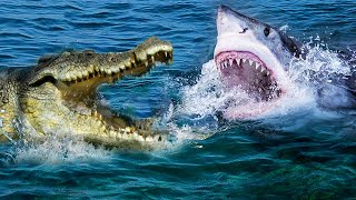 TIBURON BLANCO vs COCODRILO MARINO  ¿Quién Ganaría  EPIC VERSUS 🦈🆚🐊 [upl. by Llezom]