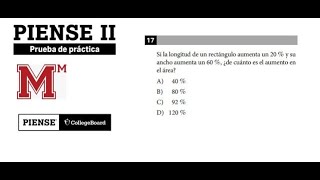 Piense II Si la longitud de un rectángulo aumenta un 20  y su ancho aumenta un 60  ¿de cuánto [upl. by Annairb]