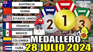 Medallero ACTUALIZADO Juegos Olímpicos París 2024 EN VIVO Domingo 28 hoy Julio 2024 olimpiadas [upl. by Verlie]