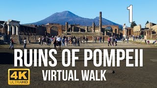 Pompeii Walking Tour in 4K Part 1 [upl. by Drawets]