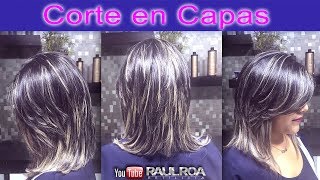 corte en capas cortas RAUL ROA ESTILISTA [upl. by Morena]