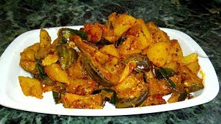 கத்தரிக்காய் உருளை கிழங்கு மசால்  How To Make Brinjal And Potato masalaSouth Indian Recipe [upl. by Romilda]