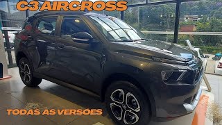 TODAS as versões do NOVO Citroen C3 Aircross o SUV espaçoso e turbinado suv citroen c3aircross [upl. by Finella]