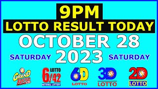 9pm Lotto Result Today October 28 2023 Saturday [upl. by Ecallaw]