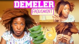 COMMENT DEMELER SES CHEVEUX CREPUS  HOW I DETANGLE MY 4C NATURAL HAIR  ALOE VERA  TUTO [upl. by Mayeda116]