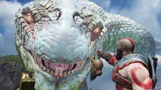 God of War 4  World Serpent Jormungand Eats THOR Thors Statue God of War 2018 [upl. by Omer]