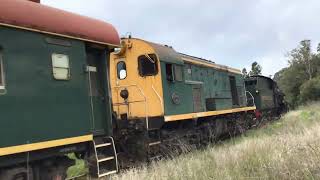 Hotham Valley Railway chasing the steam ranger heading back to Dwellingup [upl. by Tnemelc]