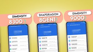 Dimensity 8300 Vs Snapdragon 8 Gen 1 Vs Dimensity 9000  Antutu Benchmark amp Specification [upl. by Atiuqcaj]