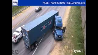 Bad Pickup Truck Driver Cuts Off Tractor Trailer Overreaction amp Jackknife In Stafford County VA [upl. by Gwenore]