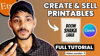 How to Create PRINTABLE Wall Art In Canva To Sell On Etsy Step By Step Tutorial In Hindi 5DC7 [upl. by Agan538]