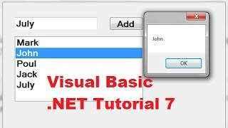 Visual Basic NET Tutorial 7  How to use a Listbox in VBNET [upl. by Suollecram]