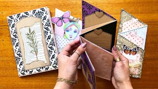 Simple TriFold Angle CardJunk Journal [upl. by Nybbor87]