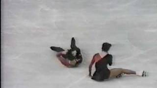 Piece on the Dangers of Pairs Skating  1988 Calgary Figure Skating Pairs Short Program US ABC [upl. by Gabie]