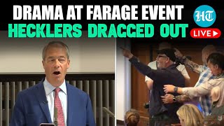 LIVE  Nigel Farage Fights Shouts At Hecklers Protestors Dragged Out Of Reform UK Victory Event [upl. by Jerri]