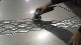 Creating a pattern in stainless steel countertops  Saskatoon Custom Home Builder [upl. by Menken794]