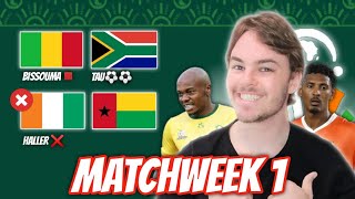 AFCON 2023 Matchweek 1 Predictions [upl. by Ahsitel]