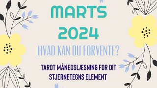 🪻MARTS MÅNED🪻 Ild 🔥 Jord 🌱 Luft 🌬️ Vand 🌊 Tarot element måneds læsning [upl. by Corny]