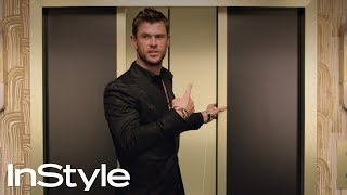 Chris Hemsworth  2018 Golden Globes Elevator  InStyle  shorts [upl. by Arnaldo]