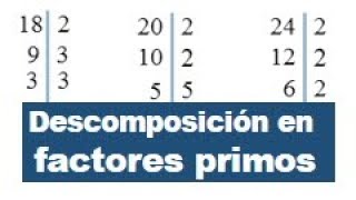 Descomponer en factores primos el numero 18 y 24 [upl. by Copeland]