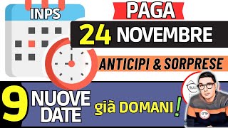 Inps PAGA 24 NOVEMBRE ⚡ DATE ANTICIPI RDC AUU PENSIONI AUMENTA BONUS SPESA 100€ MELONI 482€ INVALIDI [upl. by Cir]