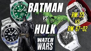 WATCH WARS 2 l Rolex Batman  Rolex Hulk Go to Battle  a Fight Between RM 55 amp RM 67 02 [upl. by Annej]